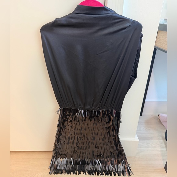 NWT Amanda Uprichard Black Sequin Dress - Picture 2 of 4
